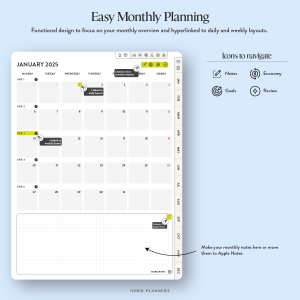 2025 Digital Daily Planner for iPad by Nord Planners - Image 7