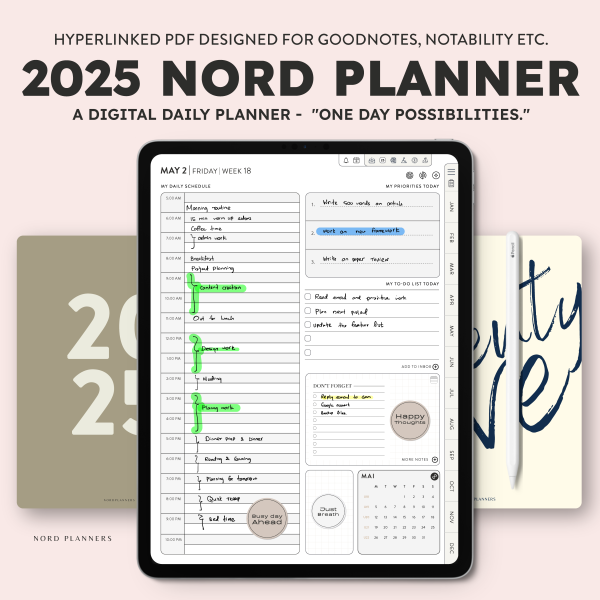 2025 Digital Daily Planner for iPad by Nord Planners