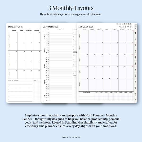 2025 Nord Monthly Portrait Digital Planner for iPad (Goodnotes, Noteful) - Image 6