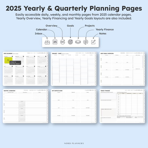 2025 Nord Monthly Landscape Digital Planner for iPad (Goodnotes, Noteful) - Image 3