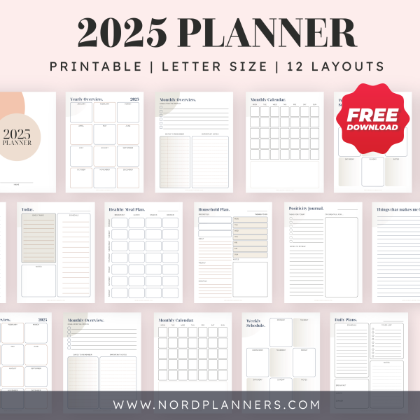 Free Printable Planner by Nord Planners | Stay Organized, Stay Inspired